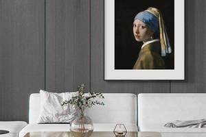 戴珍珠耳环的少女 博物馆级复刻版画 欧式客厅装饰画轻奢玄关挂画