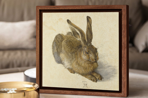 手工实木框名画小摆台 玄关柜酒柜摆件书桌饰品文创礼品