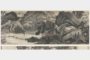 文征明《桃源问津图》简版手卷，原作超清复刻，宣纸画芯手工托裱