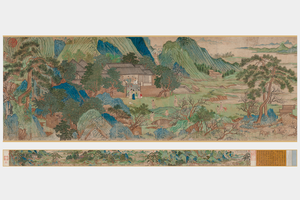 仇英《桃花源图卷》简版手卷，原作超清复刻，宣纸画芯手工托裱