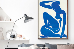 马蒂斯蓝色人体 博物馆级复刻版画 玄关装饰画书房走道欧式挂画