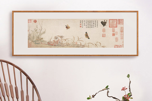 赵昌-写生蛱蝶图 博物馆复刻版画 新中式客厅装饰画挂画名画