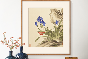 郎世宁-工笔花鸟 博物馆复刻版画 中式客厅装饰画卧室书房挂画