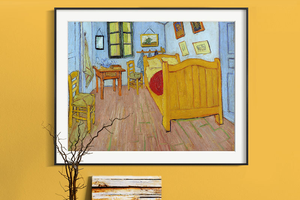 梵高-阿尔勒的卧室 博物馆级超清复刻版画 客厅装饰画卧室挂画
