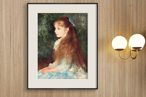 雷诺阿-小艾琳 博物馆级复刻版画 现代客厅装饰画卧室儿童房挂画