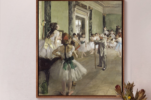 德加-舞蹈课 博物馆级复刻版画 现代简约餐厅客厅装饰画轻奢挂画