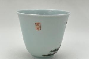 粉彩蝶恋花单杯