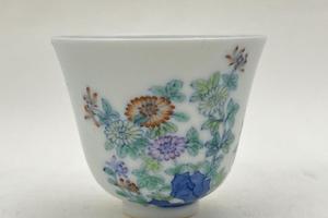 斗彩岩茶菊花杯