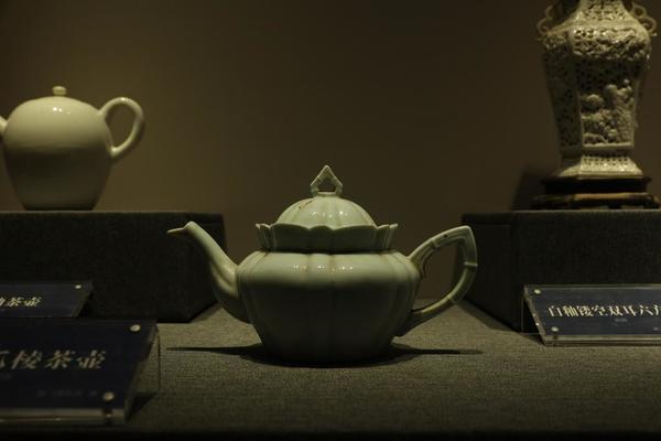 白釉瓜棱茶壶