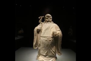 白釉寿星雕塑