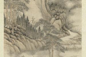 高宗御题山寺朝岚图轴