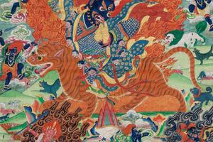 佛画 唐卡莲师忿怒金刚蒙古宁玛派