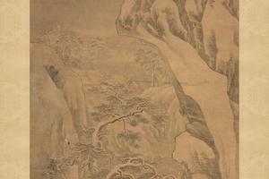 冬雪山景图
