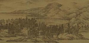 夏景山口待渡图