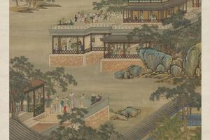 画院画十二月令图八月图轴
