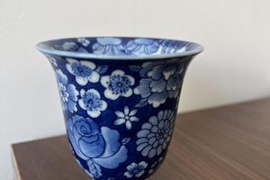 青花青万花闻香杯
