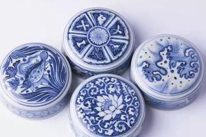 搏泥幻化仿元青花盖置