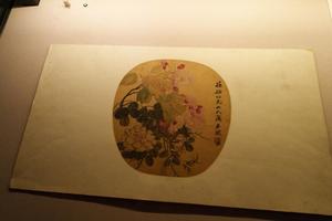 海棠月季团扇