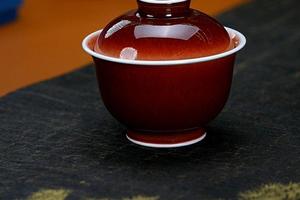郎红大元宝盖碗