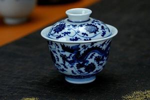 缠枝双龙2才小盖碗