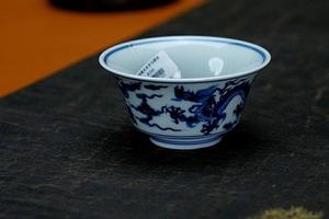 仿明海水双龙马蹄杯