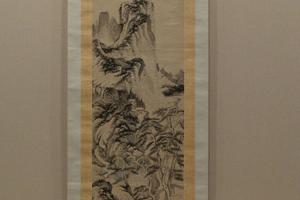 柳岸江舟图轴