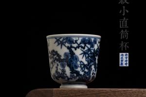 青花松竹梅小直筒杯