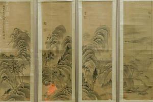 山水四条屏