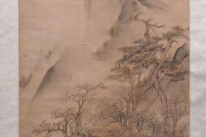 茅屋门眺图轴