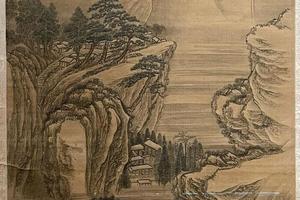 暁煙積雪图轴