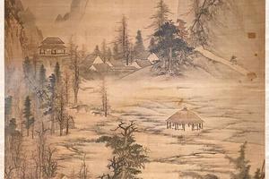 负郭村居图轴