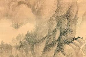 仿巨然楚山欲雨图轴