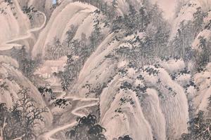 拟巨然笔意图