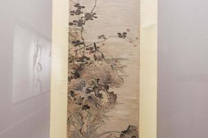 兰石山禽图轴