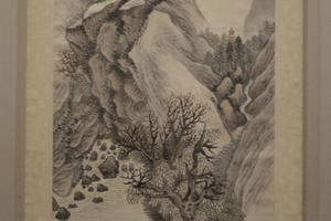 寒山老树图轴