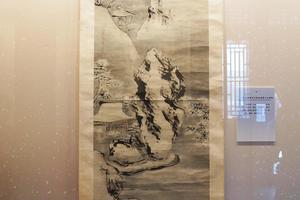 设色指画雪景山水图轴