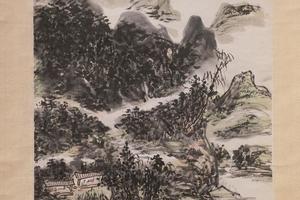 黄宾虹设色湖山初霁图轴
