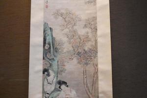 桂下赏月图轴