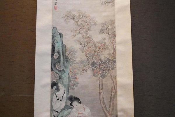 桂下赏月图轴