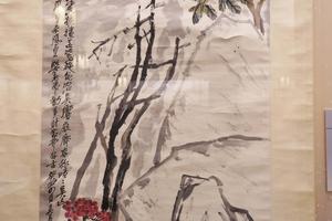 设色瑞雪天竹图轴