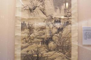 设色寒江钓雪图轴