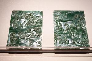 碧玉西园雅集图插屏