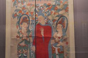 临摹隋唐间释迦说法图轴