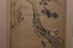 翠羽和鸣图轴