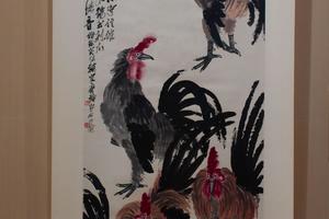 七冠报鸣图轴