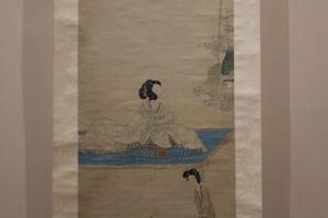 斜倚薰笼图轴
