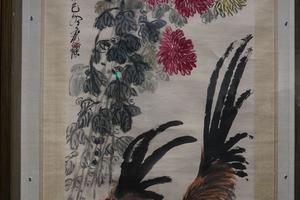 菊花公鸡图