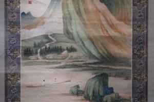 仿杨昇笔意设色山水图