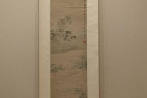 扁舟荡月图轴