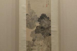 虎丘看月图轴